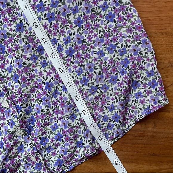 Favorite Daughter The Savannah Short Sleeve Floral Button Down Shirt in Purple - Picture 10 of 12